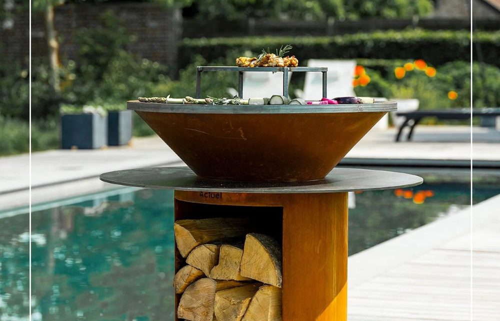 Cuisine extérieure sur mesure brasero plancha Home Design Neupré Liège